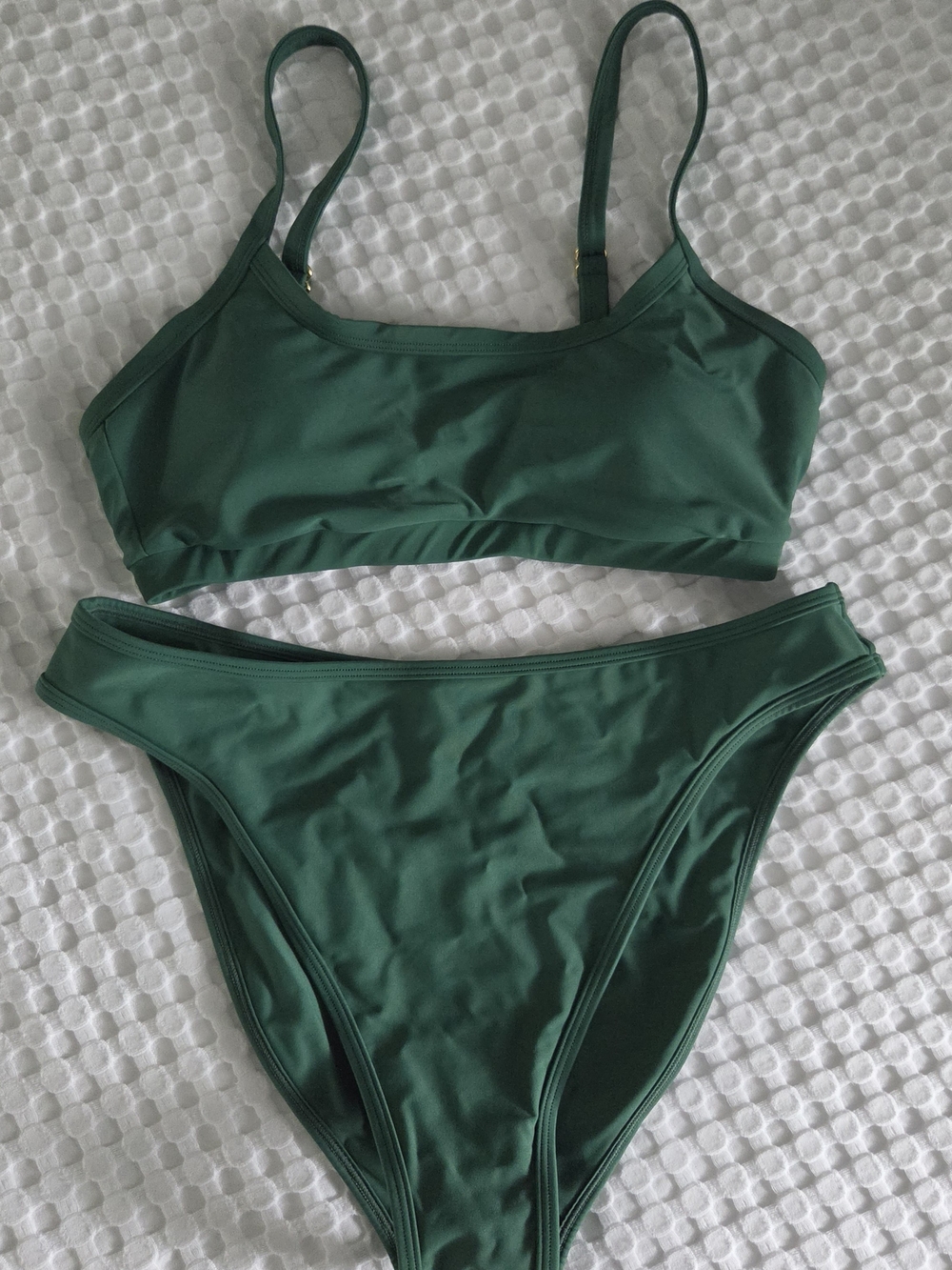 Women's Forest Green Bikini Set - Classic Two-Piece Swim (L top, XXL bottom)